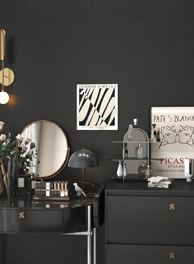 صن بيرد ورق جدران صن بيرد أسود، ورق جدران قابل للتقشير واللصق، ورق جدران ثلاثي الأبعاد من الفينيل، ورق جدران ذاتي اللصق، ورق جدران قابل للإزالة ذو ملمس مميز، ورق لاصق أسود داكن لغرفة النوم، أسطح الطاولات، الخزائن (30 × 152 سم) - Image 4